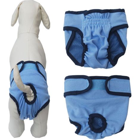 Wiederverwendbare physiologische Windeln für Hündinnen, kleine, mittlere und große Hunde (blau) (1/4)