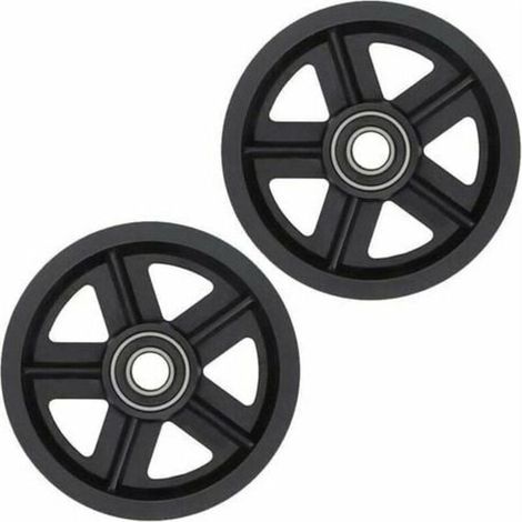 Schiebetürrolle, Scheunentorbeschläge, 2-teiliges Set amerikanischer Scheunentor-Hängerollen, Schienenset aus Kohlenstoffstahl, Schwarz-Crezuo