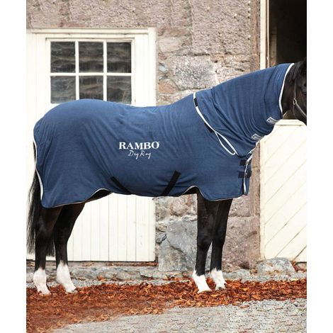 120/125 cm, Blu Navy/Argento: Rambo Dry Rug Decke mit Kragen für ultraschnelle Mikrofasertrocknung (1/3)