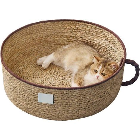 Panier chat forme féline mignon – Doux, moelleux, 47 cm – Pour lit, salon, bureau, fenêtre – Lavable (1/5)