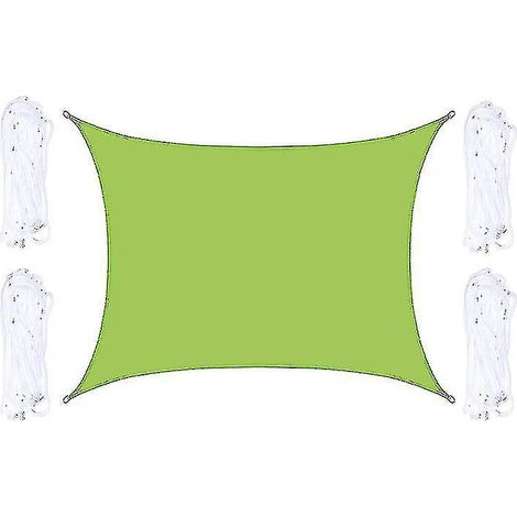 Voile d'ombrage rectangulaire en PEHD respirant, protection UV 98%, 2 x 3 m, pour jardin, terrasse ou extérieur. (1/4)