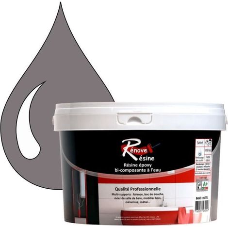 Peinture - Rénove Résine 0.5L - Gris platine - Mat - Multi-supports (Faïence, Carrelage) (1/4)