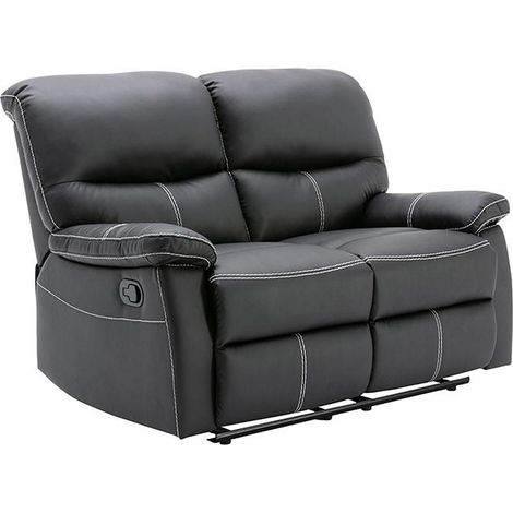 Divano 2 posti relax in Similpelle Nero - CANBY