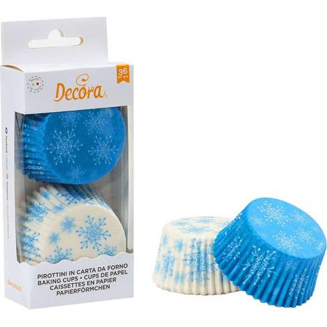 Pirottini per muffin a forma di fiocco di neve Frozen, 50x32 mm, 36 pezzi (1/2)