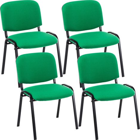 Set 4 Sedie Ufficio Visitatore Ken Imbottite In Tessuto verde (1/3)
