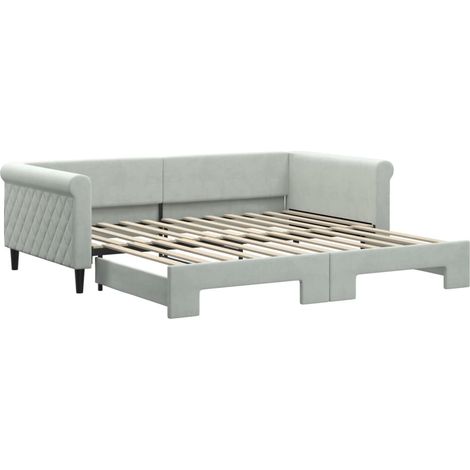 Maison Exclusive - Divano Letto con Letto Estraibile Grigio Chiaro 100x200 Velluto