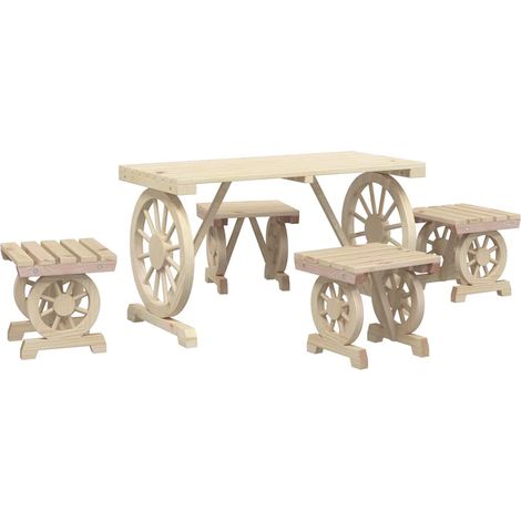 Maison Exclusive - Set da Pranzo da Giardino 5 pz in Legno Massello di Abete (1/5)