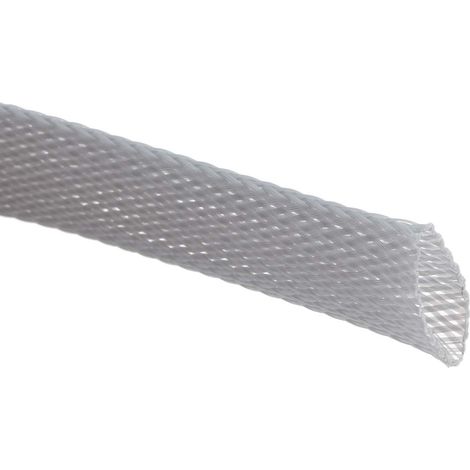 Gaine Tressée 20mm RS PRO, Gris en PET, 5m ( Prix pour sachet de 5 Mètres )