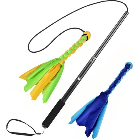Varita de juego extensible para cachorros y perros, flexible, duradera, caña de pescar telescópica (multifuncional).