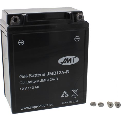 Batterie gel JMT JMB12A-B 12V 12Ah (équivalent Yuasa YB12A-B)