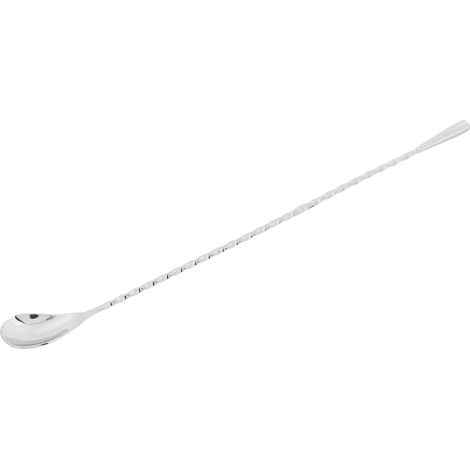 Cuillère à mélanger en acier inoxydable à long manche, cuillère à cocktail, accessoires de barman, argent