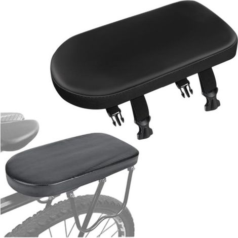 Coussin de selle de vélo en similicuir, confortable et rembourré pour les passagers. Convient aux porte-bagages de VTT et de vélos de course. 30 x 15 x 3,5 cm (1/5)