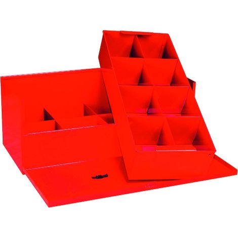 Coffret de rangement métallique à compartiments 16 cases - 440X190X180mm - SORI