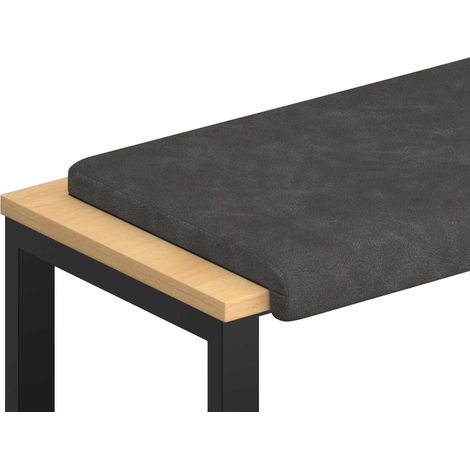Cuscino per panchina Similpelle Nero Profondità 35 cm vidaXL