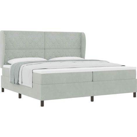 Maison Exclusive - Boxspringbett mit Matratze Hellgrau 200 x 200