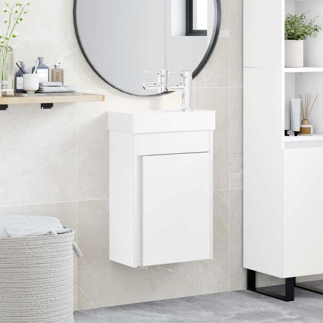 vidaXL Mobile bagno con rubinetto Bianco 40,5 x 22,5 x 62 cm