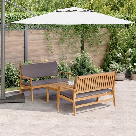 vidaXL Set Divano da Giardino 3 pcs Marrone Legno massello di acacia (1/5)