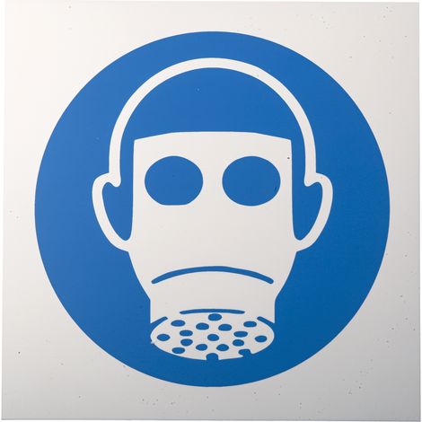 Panneau obligation, avec pictogramme : Protection des voies respiratoires obligatoire , en Plastique ( Prix pour 1 ) (1/3)