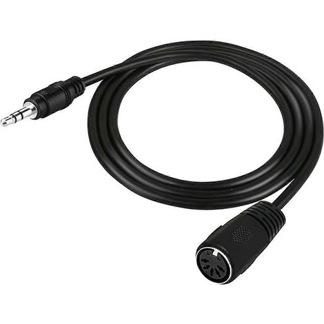 Câble DIN vers jack 3,5 mm 50 cm, 5 broches DIN femelle vers jack 3,5 mm mâle, adaptateur d'entrée jack stéréo AUX pour smartphone et casque audio, 1 m (1/5)