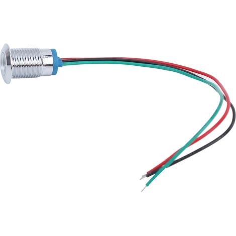 Verkauft im Vierer-Set, 12 mm wasserdichte zweifarbige LED-Anzeigen aus Metall, Signalleuchten, 3-6 V gemeinsame Kathode rot und grün. (1/5)