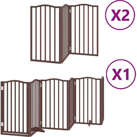 Maison Exclusive - Cancello Cani Porta Pieghevole Marrone 12 Pannelli 600cm Pioppo (1/5)