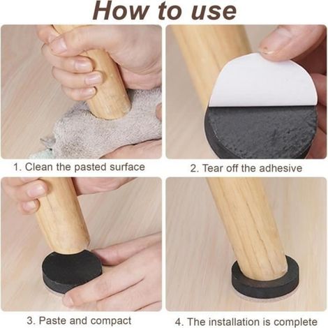 Rehausseurs Autocollants de Forme Ronde 8Pcs Résistance à l'usure Rehausseur Pieds de lit, Hauteur Accrue Rehausseurs de Meubles (1/4)