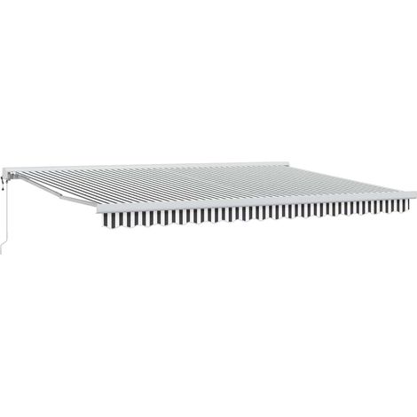 Auvent rétractable anthracite et blanc 4,5x3 m tissu/aluminium