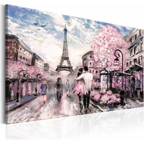 Tableau paris en rose - 120 x 80 cm (1/4)