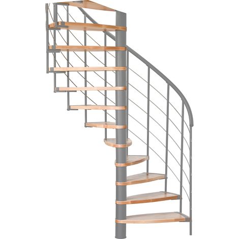 Minka Spindeltreppe Helios 38 - 305,5cm Geschosshöhe Buche Grau