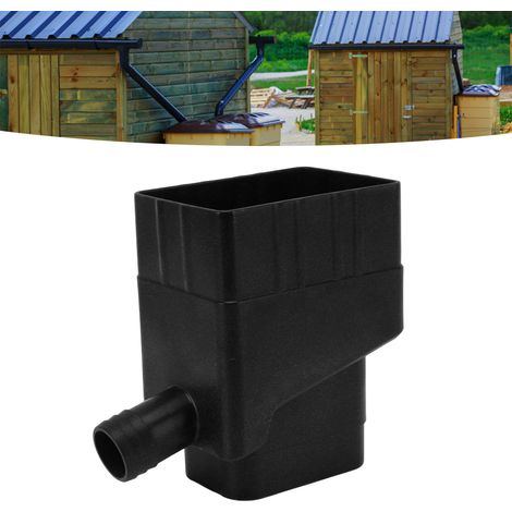 Système de Collecte des Eaux Pluviales Kit Diverter de Gouttière Résistant aux UV pour Jardins et Pelouses Outdoor Noir Abs 1-1/4" (1/5)