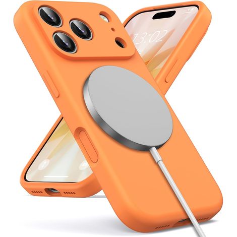 Magsafe Silicone Coque iPhone 18 Pro/17 Pro, Orange (1/5)