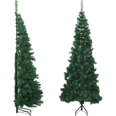 Albero di Natale per Angolo con Supporto Verde 240 cm in PVC vidaXL (1/5)