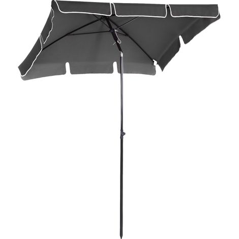Ombrellone da giardino inclinabile grigio 198 x 130 x 245 cm in alluminio e acciaio (1/5)