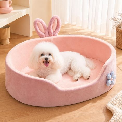 Lit Mignon pour Chien de Princesse, Lit pour Animal de Compagnie Rose, Lit de Couchage Amovible et Lavable pour - MMCD-ZGL-05510 (1/5)