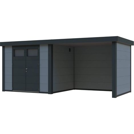Caseta Metalica Jardin Novo Habitat Nh7 Con Terraza Gris Claro (1/5)