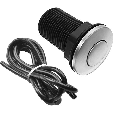 Bouton pneumatique, 32mm, inox, noir, pour broyeur de déchets (1/5)