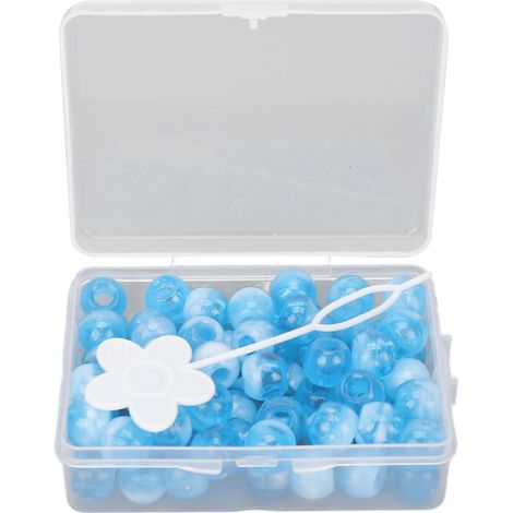 74 perles pour tresses et dreadlocks, accessoires de coiffure DIY, bleu foncé (1/5)