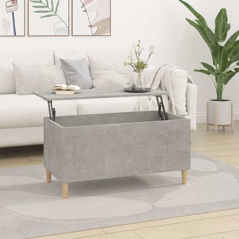 vidaXL Mesa de centro madera contrachapada gris hormigón 90x44,5x45 cm (1/5)