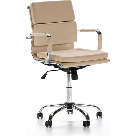 Sillón de Oficina Fenix reclinable Taupe, Piel sintética, Altura Ajustable, Diseño ergonómico (1/5)