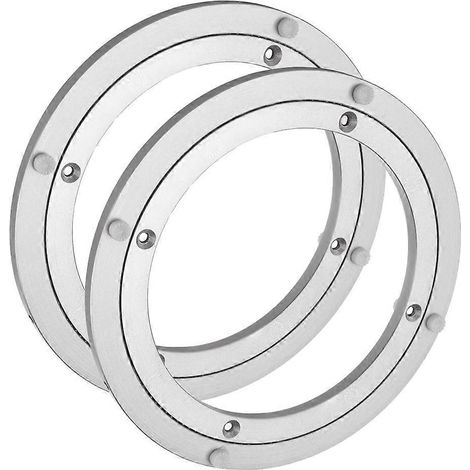 Lot de 2 plateaux tournants Lazy Susan de 20 cm (8 pouces) avec roulements en aluminium, pour table à manger (1/5)