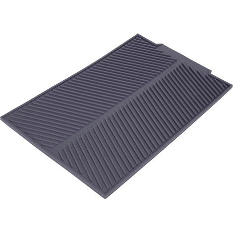 Tappetino antiscivolo in silicone per scolapiatti 44x33cm – grigio – per asciugare i piatti – flessibile