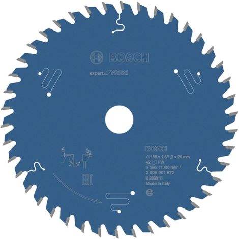 Bosch Expert for Wood Kreissägeblatt, 168x20x1.8/1.2 mm, 42 Zähne - 2608901872 (1/4)
