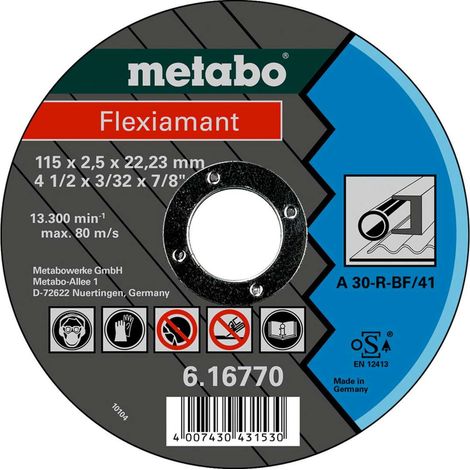 METABO Disco da taglio - acciaio 115x2,5x22,2 mm dritto 616770000