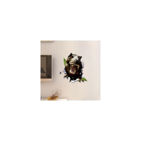 Adesivi murali 3D di dinosauro rotto, decalcomanie 3D autoadesive per soggiorno e camera da letto - Crezuo