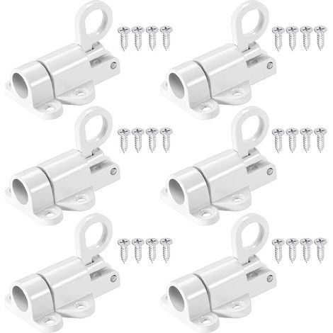 6 piezas de pestillo automático para puerta, cerradura para puerta, cerradura para ventana con 24 tornillos, cerraduras de seguridad automáticas para anillo de seguridad para puerta y ventana (1/5)