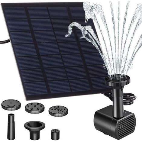 Solar fountain water pump for bird baths and fountains (black) (1/5)