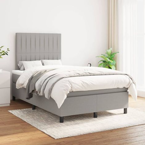 Boxspringbett mit Matratze Hellgrau 120x200 cm Stoff (1/5)