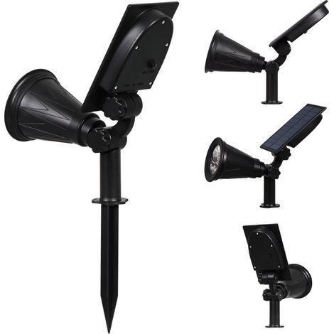 Solar-Außenleuchte, Solar-Flutlicht, kabellose, wasserdichte IP65-Gartenleuchte mit Solarpanel, 180° verstellbarer Solar-Außenstrahler für Hof, Außenbereich, Weg, Einfahrt (Lila) (1/4)