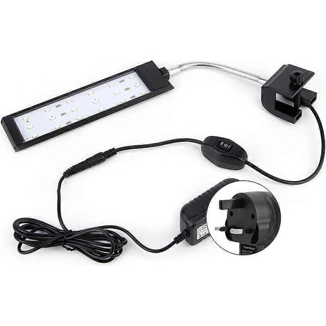 Aquarienbeleuchtung mit 18 LEDs 7W, helle Klemmleuchte für Aquarien, Befestigung mit Klemme, leistungsstarker Strahler, Aquarienzubehör.
