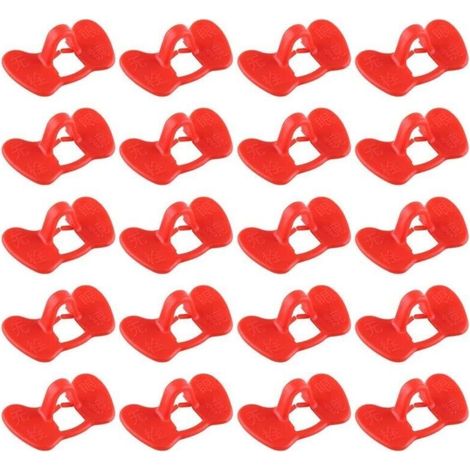 20 Pcs Lunettes de poulet, Pas de Lunettes de Poulet à Boulonner, Les Lunettes Anti-picage Des Poulets équipement Agricole Rouge